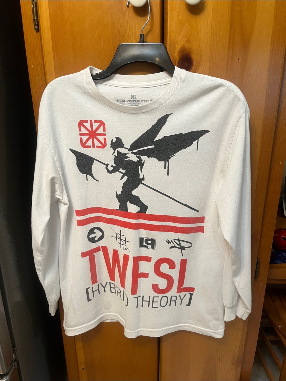 Linkin Park TWFSL Hybrid Theory Men’s  Long Sleeve Tee - White/Black/Red